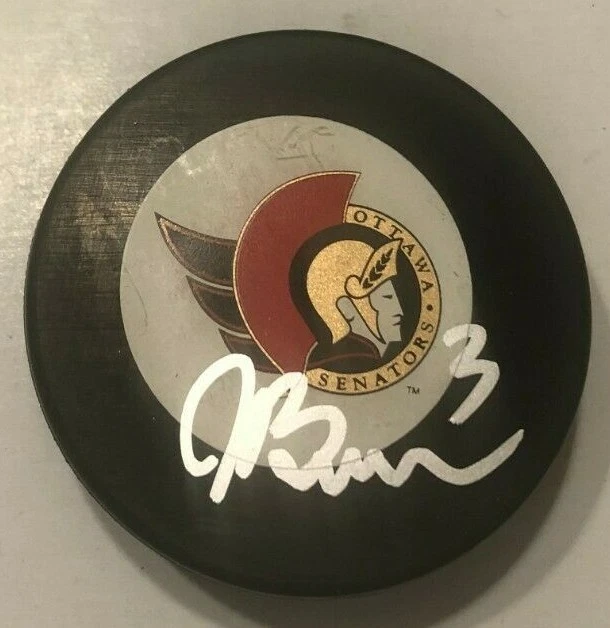 JOSH BROWN SIGNED OTTAWA SENATORS HOCKEY PUCK W/ CASE COA