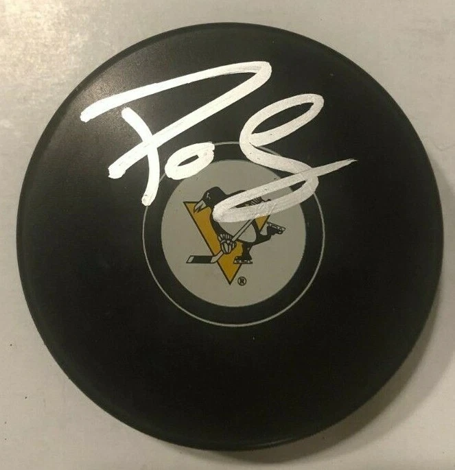 PIERRE-OLIVIER JOSEPH SIGNED PITTSBURGH PENGUINS HOCKEY PUCK W/ CASE COA