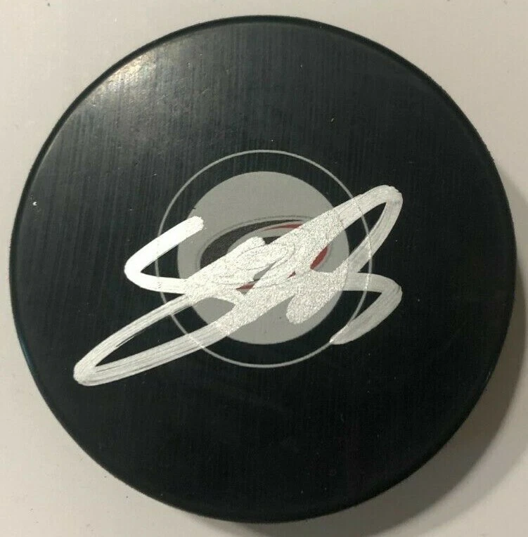 STEVEN LORENTZ SIGNED CAROLINA HURRICANES HOCKEY PUCK W/ CASE COA