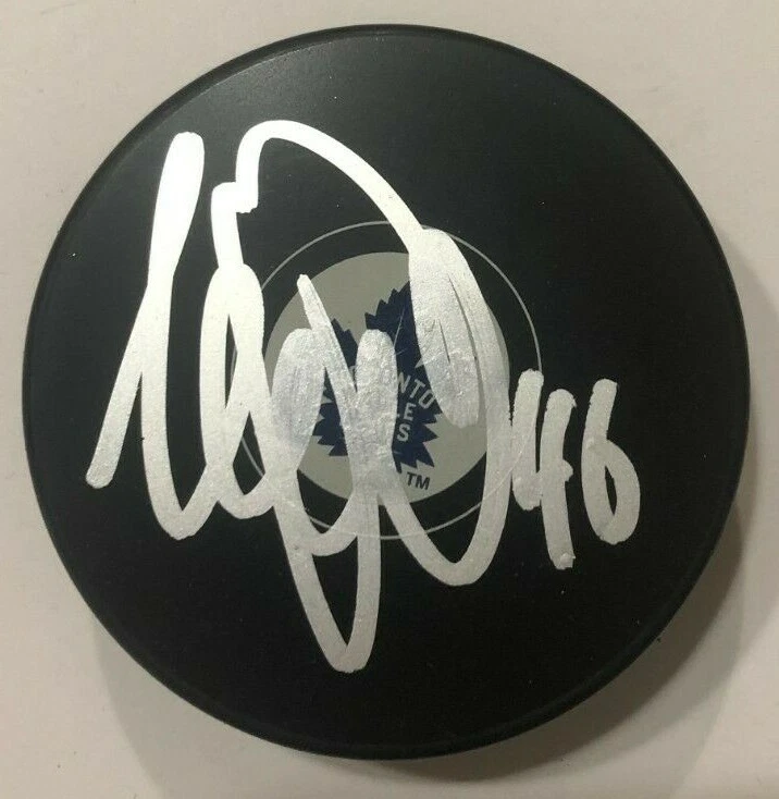 ILYA LYUBUSHKIN SIGNED TORONTO MAPLE LEAFS HOCKEY PUCK W/ CASE COA