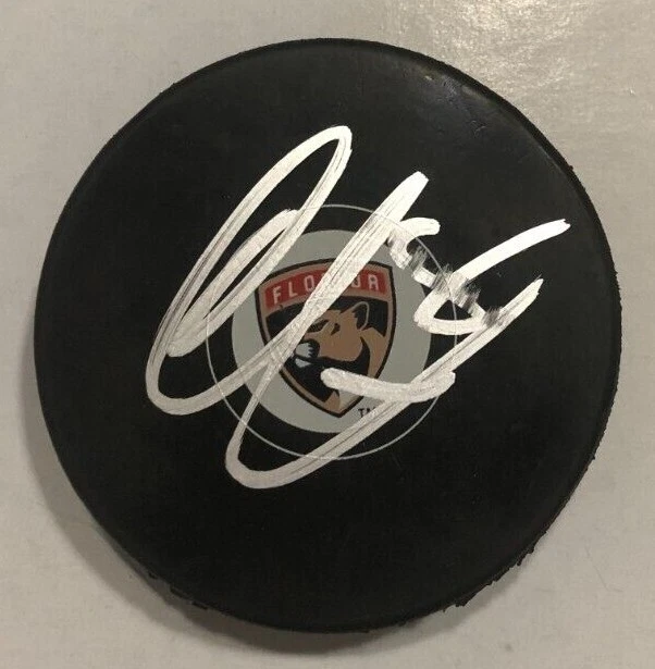 BEN CHIAROT SIGNED FLORIDA PANTHERS HOCKEY PUCK W/ CASE COA