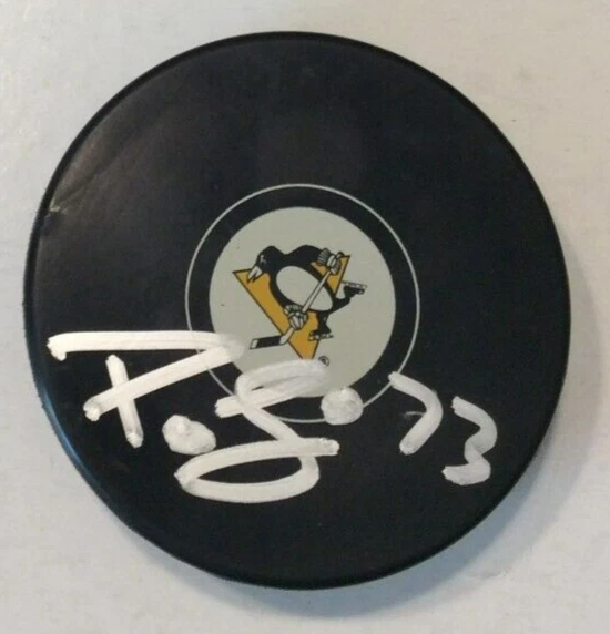 PIERRE-OLIVIER JOSEPH SIGNED PITTSBURGH PENGUINS HOCKEY PUCK W/ CASE COA