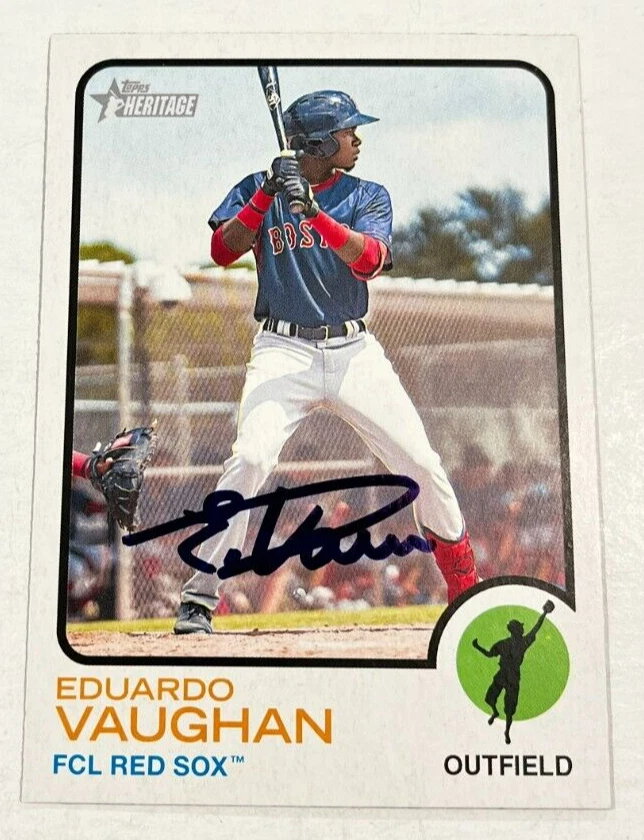 EDUARDO VAUGHAN SIGNED 2022 TOPPS HERITAGE MINOR LEAGUE BASEBALL CARD AUTO