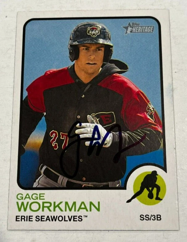 GAGE WORKMAN SIGNED 2022 TOPPS HERITAGE MINOR LEAGUE BASEBALL CARD AUTO