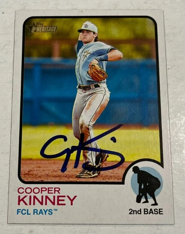 COOPER KINNEY SIGNED 2022 TOPPS HERITAGE MINOR LEAGUE BASEBALL CARD AUTO
