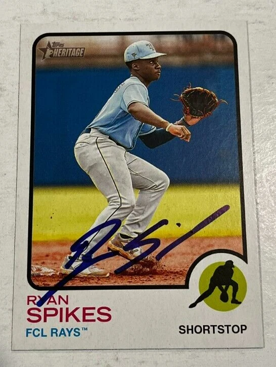 RYAN SPIKES SIGNED 2022 TOPPS HERITAGE MINOR LEAGUE BASEBALL CARD AUTO