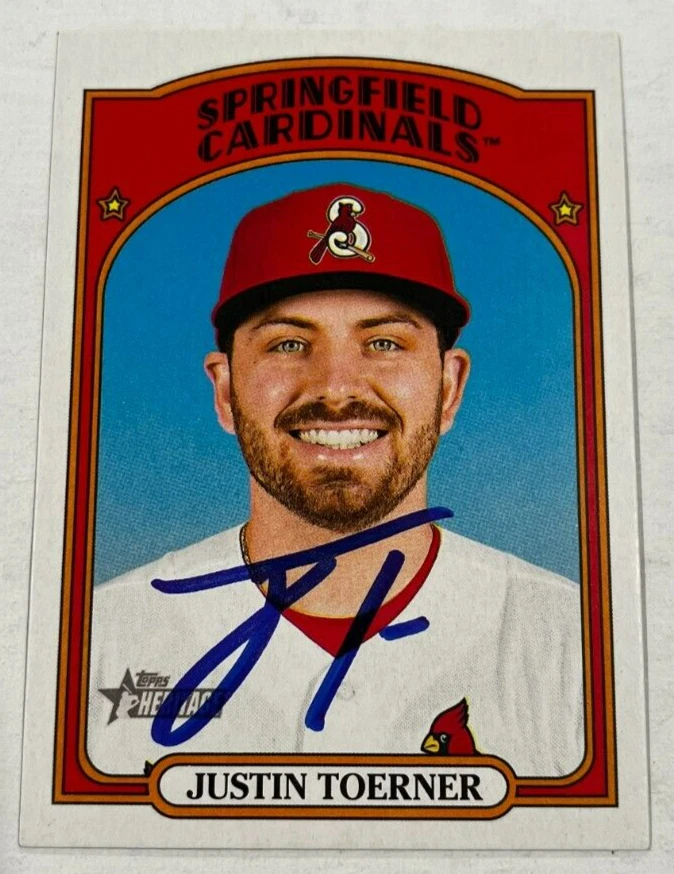 JUSTIN TOERNER SIGNED 2021 TOPPS HERITAGE MINOR LEAGUE BASEBALL CARD AUTO