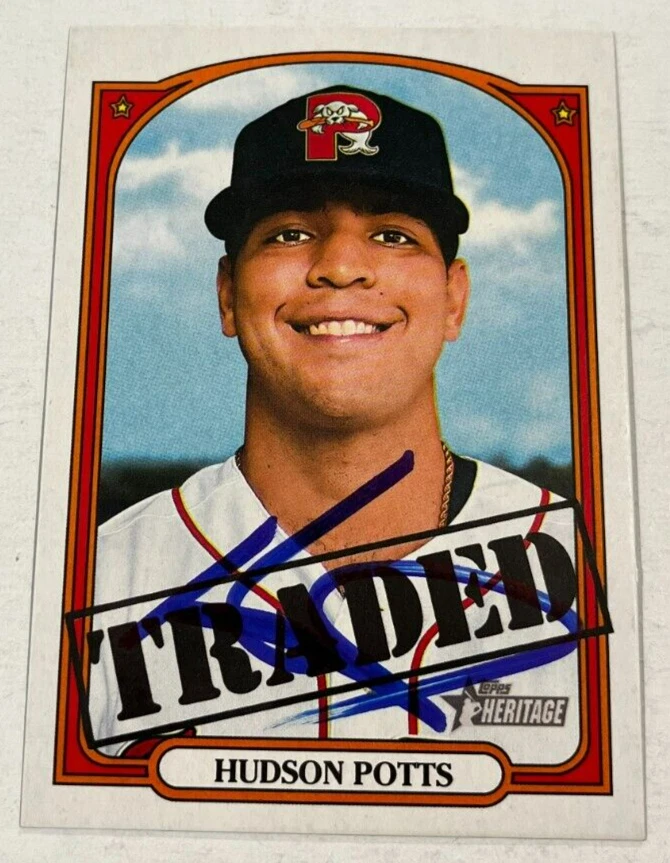 HUDSON POTTS SIGNED 2021 TOPPS HERITAGE MINOR LEAGUE BASEBALL CARD AUTO