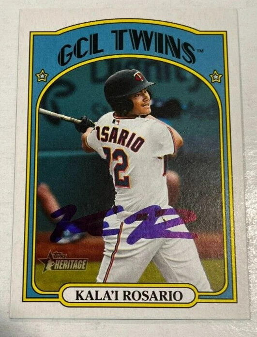 KALA'I ROSARIO SIGNED 2021 TOPPS HERITAGE MINOR LEAGUE BASEBALL CARD AUTO