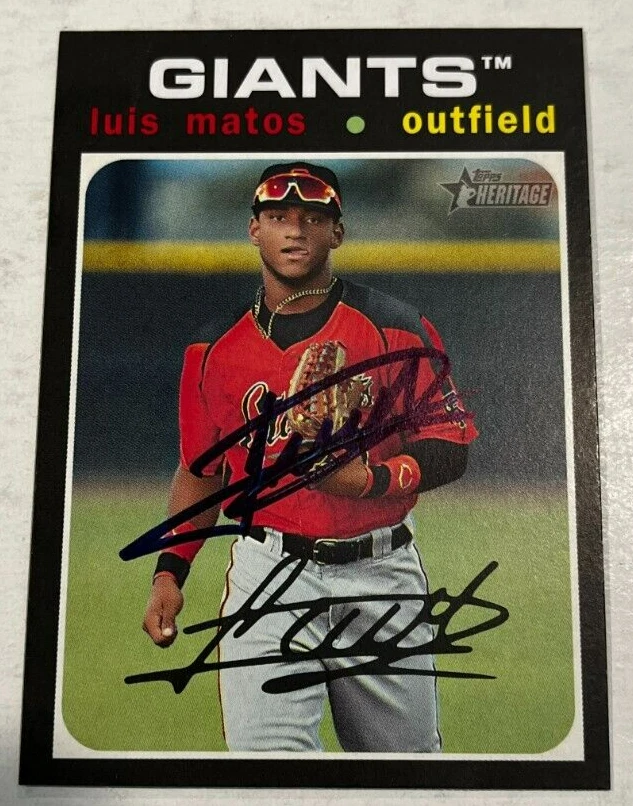 LUIS MATOS SIGNED 2020 TOPPS HERITAGE MINOR LEAGUE BASEBALL CARD AUTO