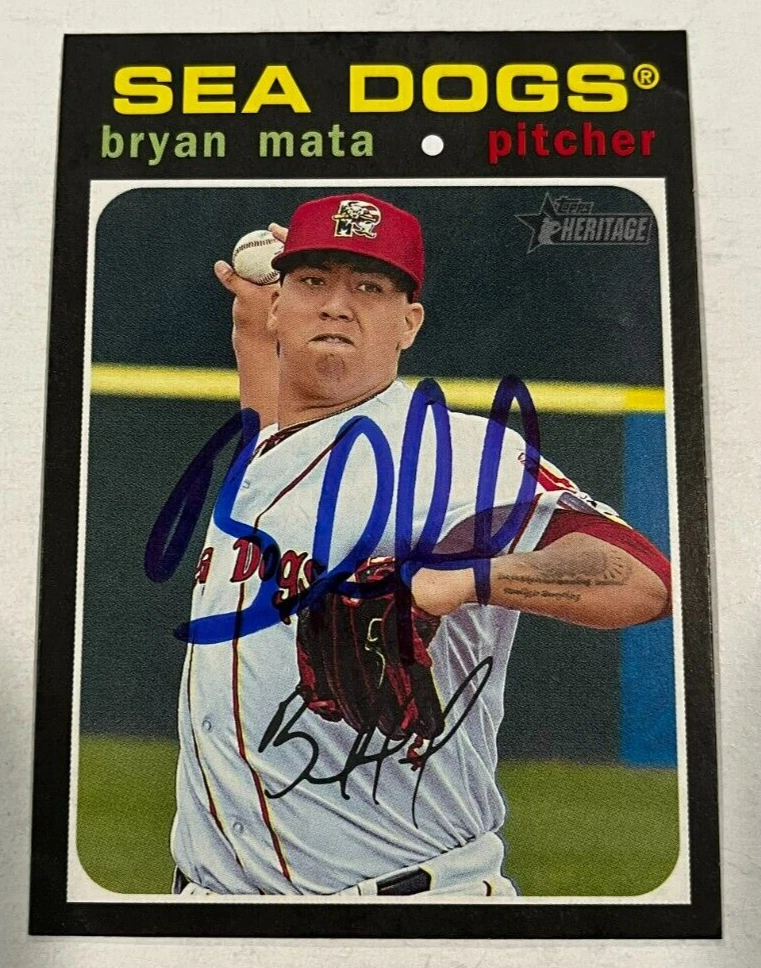BRYAN MATA SIGNED 2020 TOPPS HERITAGE MINOR LEAGUE BASEBALL CARD AUTO