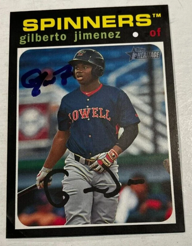 GILBERTO JIMENEZ SIGNED 2020 TOPPS HERITAGE MINOR LEAGUE BASEBALL CARD AUTO