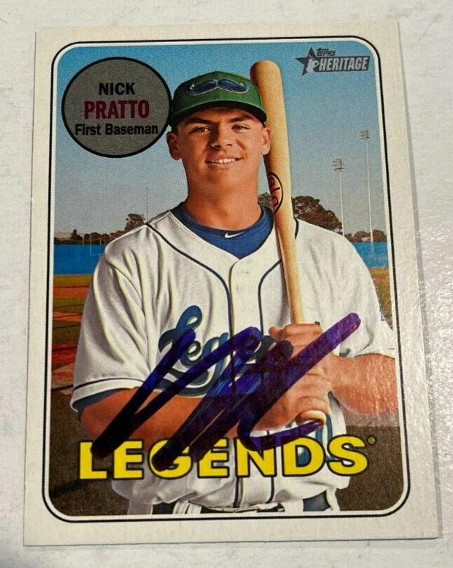 NICK PRATTO SIGNED 2018 TOPPS HERITAGE MINOR LEAGUE BASEBALL CARD AUTO