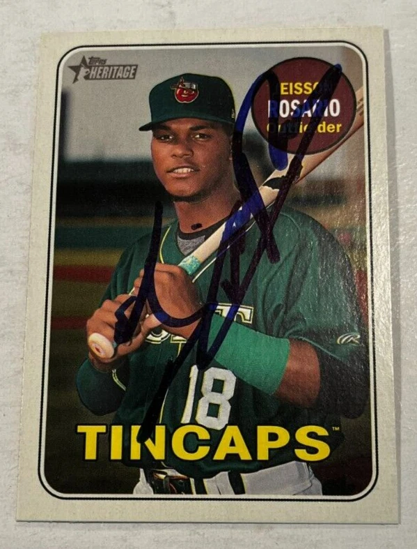 JEISSON ROSARIO SIGNED 2018 TOPPS HERITAGE MINOR LEAGUE BASEBALL CARD AUTO