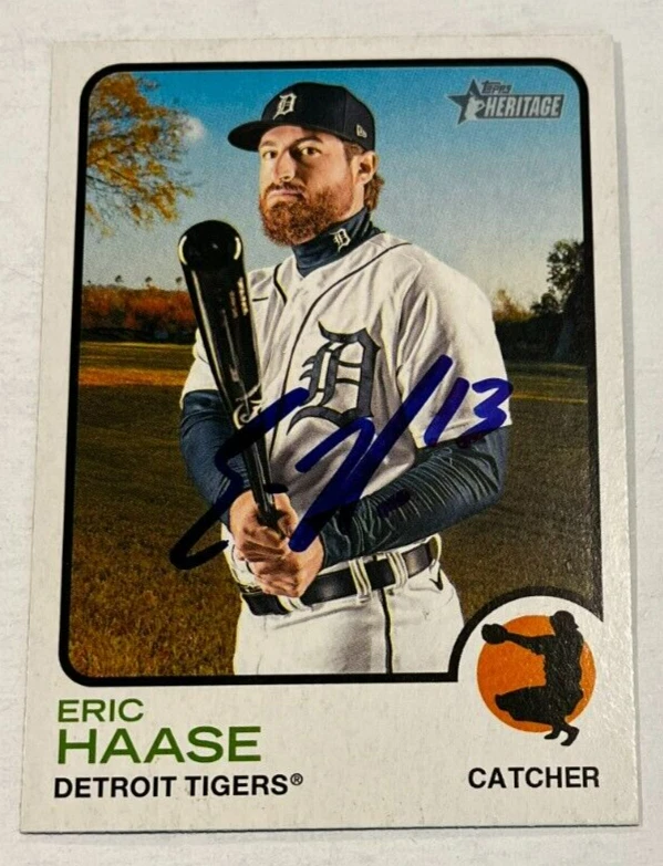 ERIC HAASE SIGNED 2022 TOPPS HERITAGE BASEBALL CARD AUTO