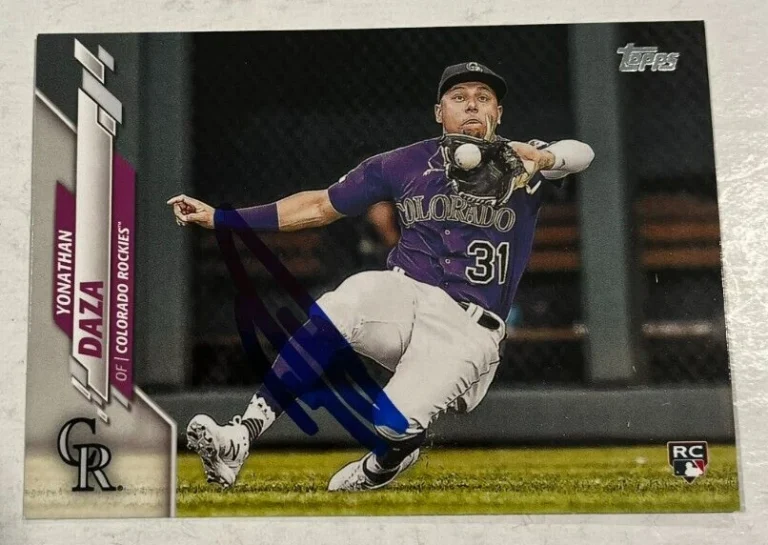 YONATHAN DAZA SIGNED 2020 TOPPS BASEBALL CARD AUTOGRAPH AUTO
