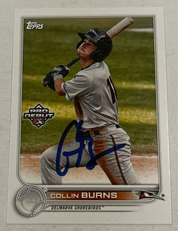 COLLIN BURNS SIGNED 2022 TOPPS PRO DEBUT BASEBALL CARD AUTOGRAPH AUTO