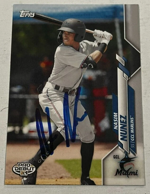 NASIM NUNEZ SIGNED 2020 TOPPS PRO DEBUT BASEBALL CARD AUTOGRAPH AUTO