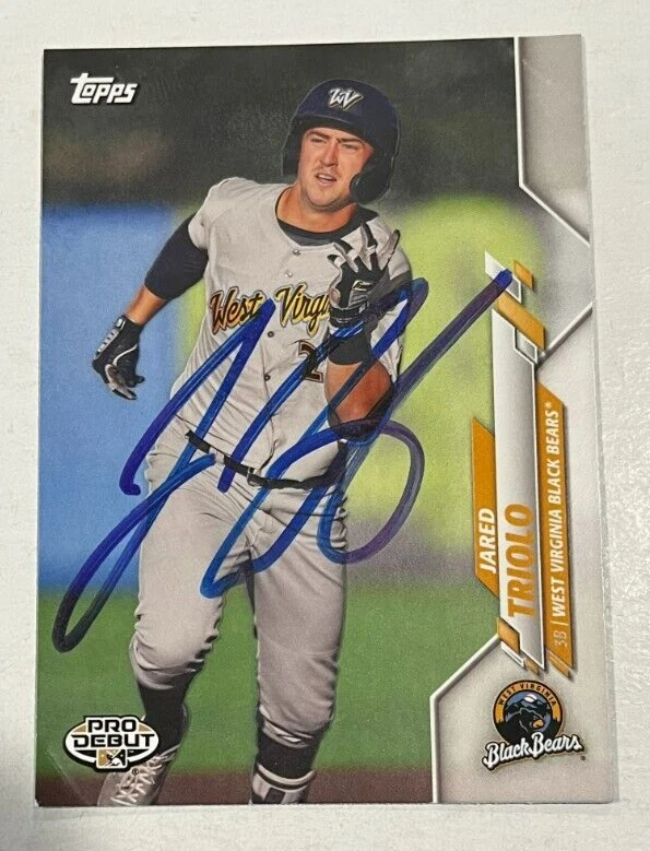 JARED TRIOLO SIGNED 2020 TOPPS PRO DEBUT BASEBALL CARD AUTOGRAPH AUTO