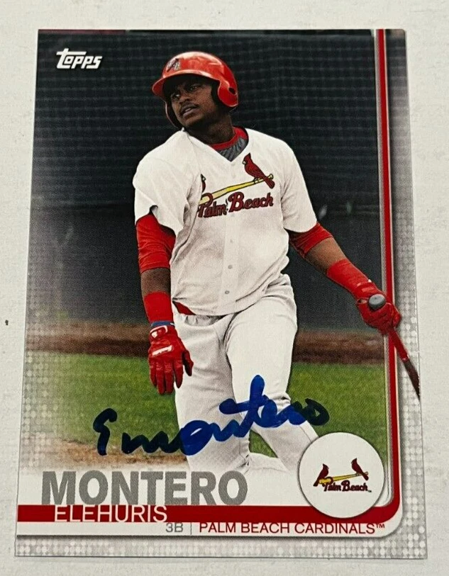 ELEHURIS MONTERO SIGNED 2019 TOPPS PRO DEBUT BASEBALL CARD AUTOGRAPH AUTO