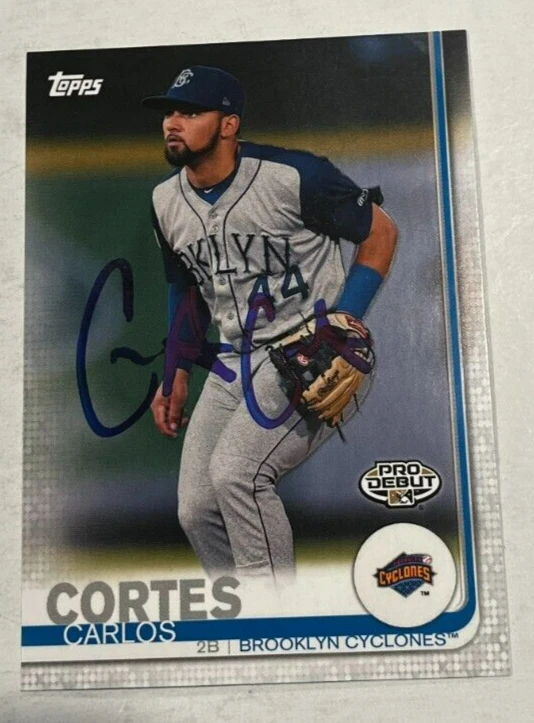 CARLOS CORTES SIGNED 2019 TOPPS PRO DEBUT BASEBALL CARD AUTOGRAPH AUTO