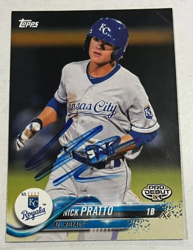 NICK PRATTO SIGNED 2018 TOPPS PRO DEBUT BASEBALL CARD AUTOGRAPH AUTO