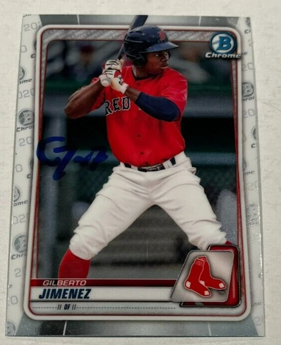 GILBERTO JIMENEZ SIGNED 2020 BOWMAN CHROME DRAFT PROSPECT ROOKIE CARD AUTO