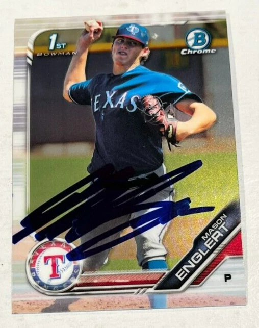 MASON ENGLERT SIGNED 2019 BOWMAN CHROME PROSPECT BASEBALL CARD AUTO
