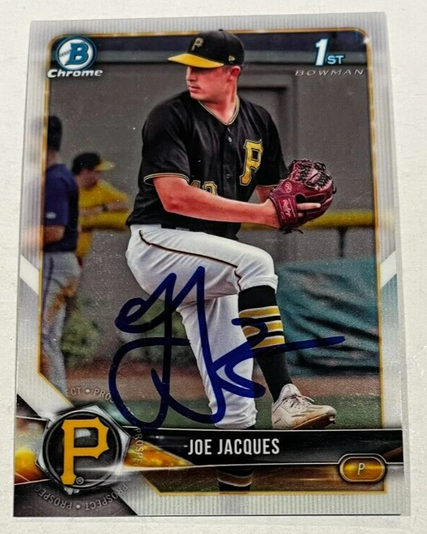 JOE JACQUES SIGNED 2018 BOWMAN CHROME DRAFT PROSPECT BASEBALL CARD AUTO