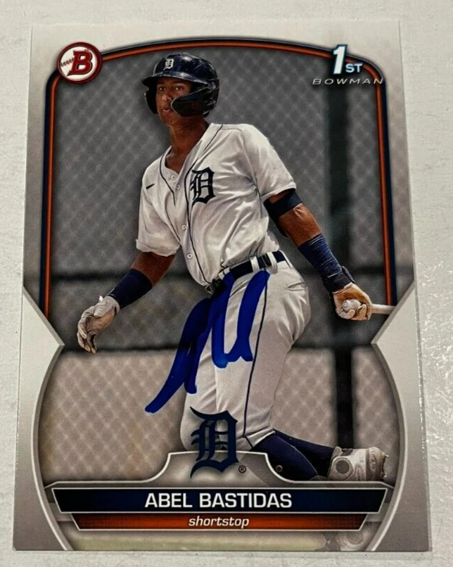 ABEL BASTIDAS SIGNED 2023 BOWMAN PROSPECT BASEBALL CARD AUTO