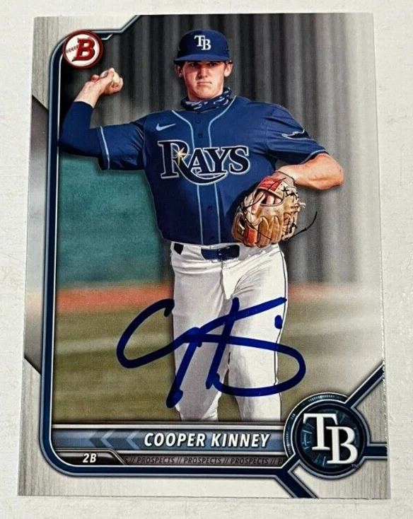 COOPER KINNEY SIGNED 2022 BOWMAN PROSPECT BASEBALL CARD AUTO