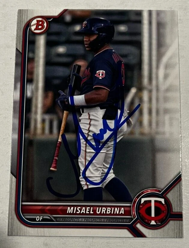 MISAEL URBINA SIGNED 2022 BOWMAN PROSPECT BASEBALL CARD AUTO