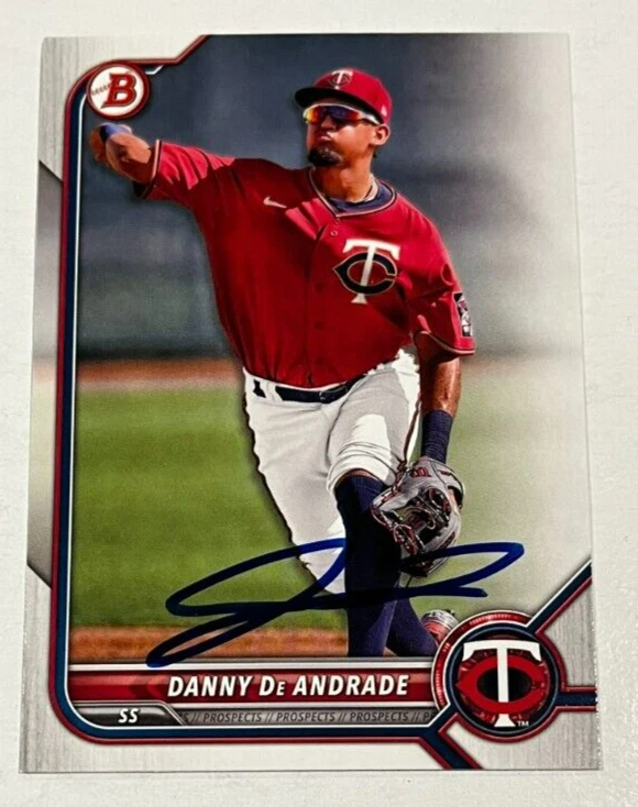 DANNY DE ANDRADE SIGNED 2022 BOWMAN DRAFT PROSPECT BASEBALL CARD AUTO