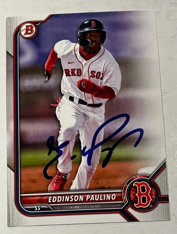 EDDINSON PAULINO SIGNED 2022 BOWMAN DRAFT PROSPECT BASEBALL CARD AUTO