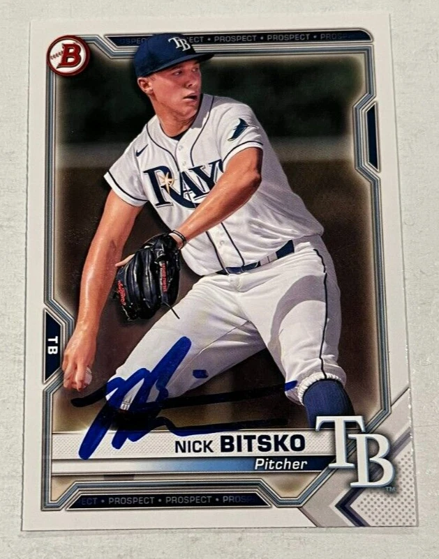 NICK BITSKO SIGNED 2021 BOWMAN DRAFT PROSPECT BASEBALL ROOKIE CARD AUTO