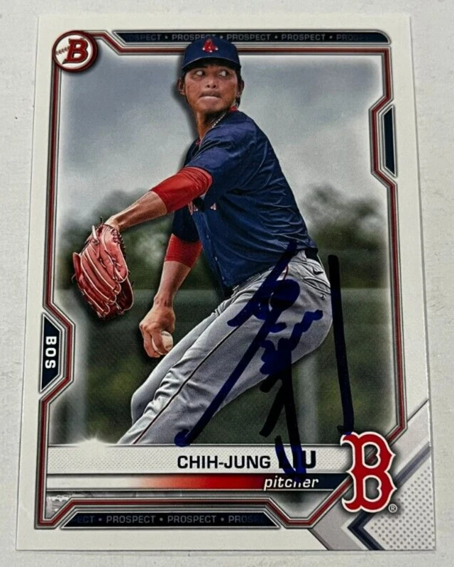 CHIH-JUNG LIU SIGNED 2021 BOWMAN DRAFT PROSPECT BASEBALL ROOKIE CARD AUTO