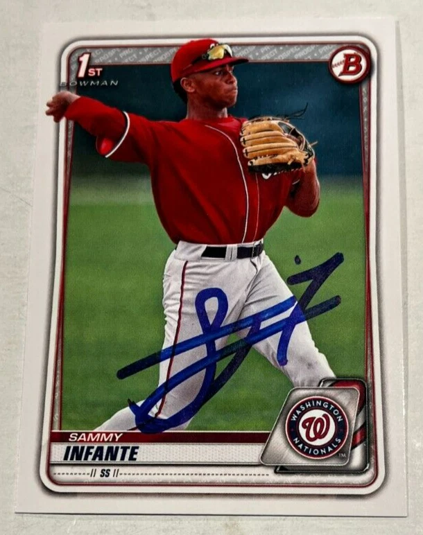 SAMMY INFANTE SIGNED 2020 BOWMAN DRAFT PROSPECT BASEBALL ROOKIE CARD AUTO