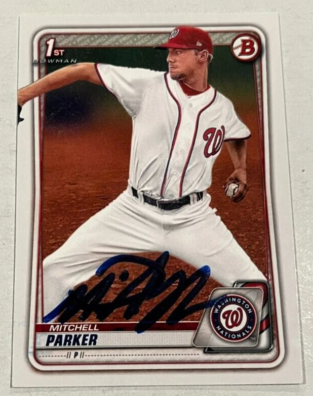 MITCHELL PARKER SIGNED 2020 BOWMAN DRAFT PROSPECT BASEBALL ROOKIE CARD AUTO