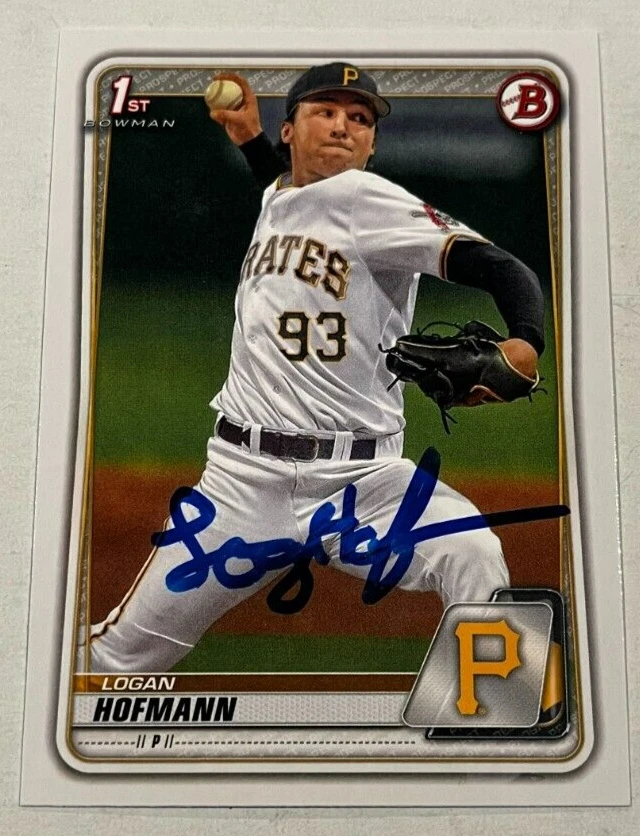 LOGAN HOFMANN SIGNED 2020 BOWMAN DRAFT PROSPECT BASEBALL ROOKIE CARD AUTO