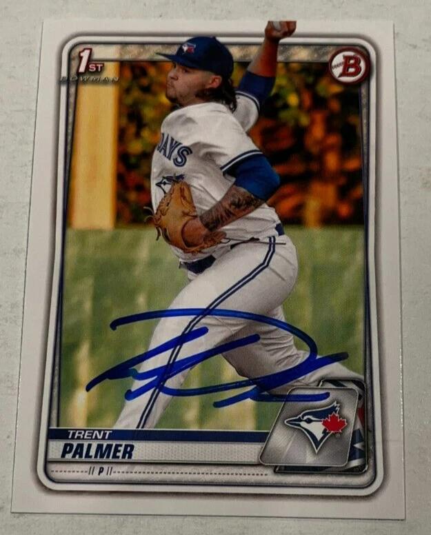 TRENT PALMER SIGNED 2020 BOWMAN DRAFT PROSPECT BASEBALL ROOKIE CARD AUTO