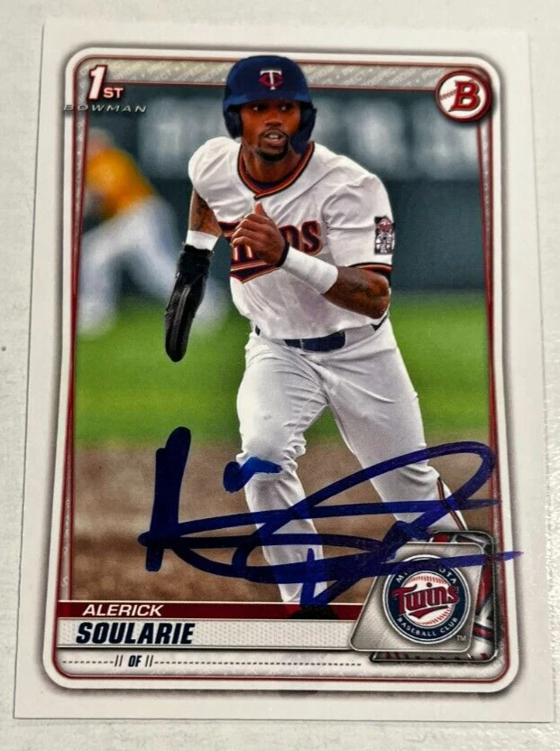 ALERICK SOULARIE SIGNED 2020 BOWMAN DRAFT PROSPECT BASEBALL ROOKIE CARD AUTO
