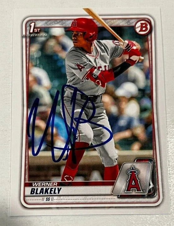 WERNER BLAKELY SIGNED 2020 BOWMAN DRAFT PROSPECT BASEBALL ROOKIE CARD AUTO