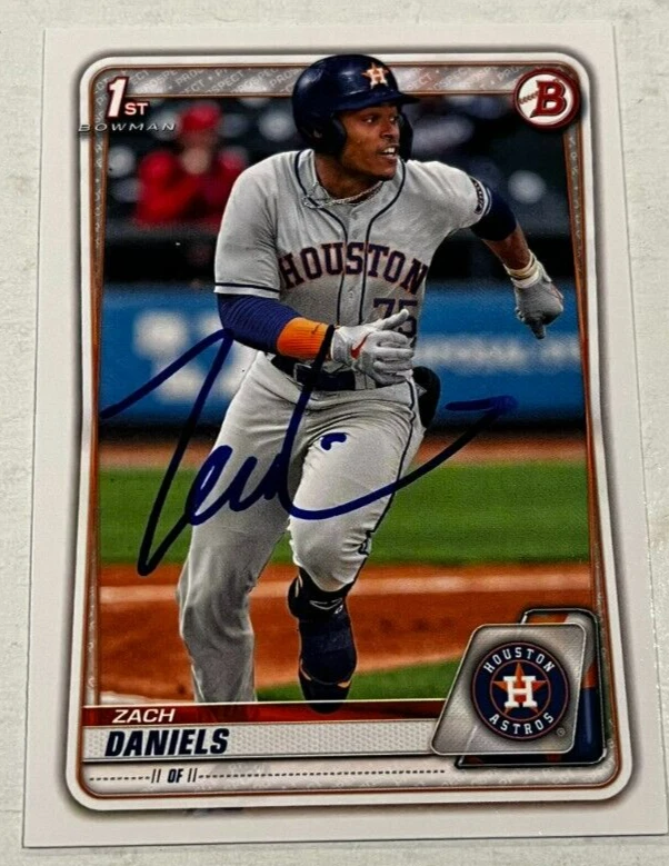 ZACH DANIELS SIGNED 2020 BOWMAN DRAFT PROSPECT ROOKIE CARD AUTO