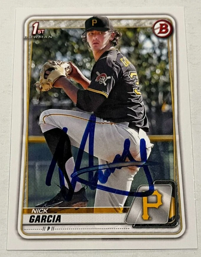 NICK GARCIA SIGNED 2020 BOWMAN DRAFT PROSPECT ROOKIE CARD AUTO