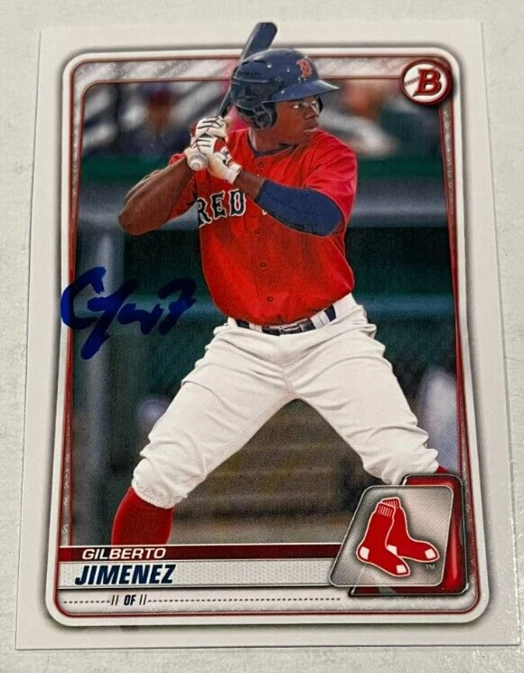 GILBERTO JIMENEZ SIGNED 2020 BOWMAN DRAFT PROSPECT ROOKIE CARD AUTO
