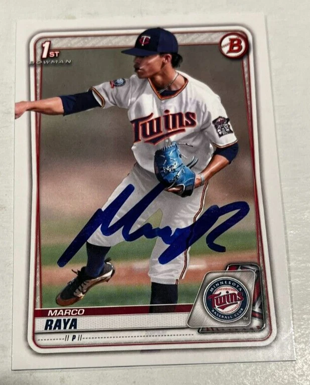 MARCO RAYA SIGNED 2020 BOWMAN DRAFT PROSPECT ROOKIE CARD AUTO