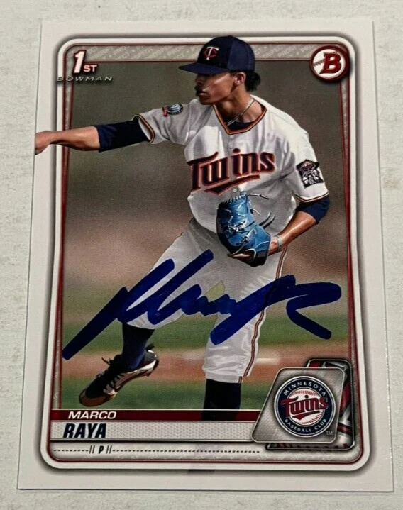 MARCO RAYA SIGNED 2020 BOWMAN DRAFT PROSPECT ROOKIE CARD AUTO