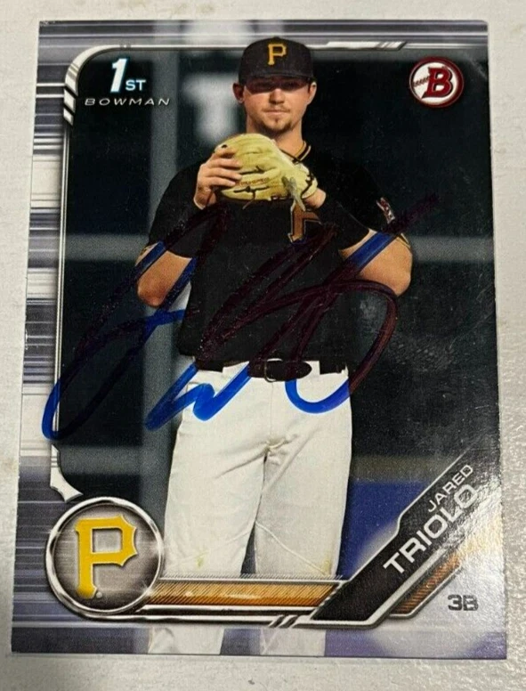 JARED TRIOLO SIGNED 2019 BOWMAN DRAFT PROSPECT ROOKIE CARD AUTO