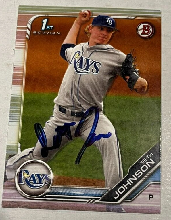 SETH JOHNSON SIGNED 2019 BOWMAN DRAFT PROSPECT ROOKIE CARD AUTO