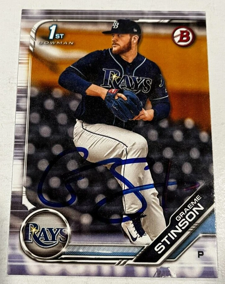 GRAEME STINSON SIGNED 2019 BOWMAN DRAFT PROSPECT ROOKIE CARD AUTO